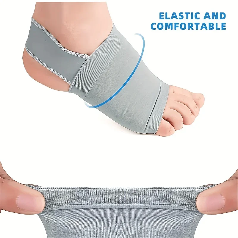 A Pair of Vegetative Arch Support Sleeves with Gel Pads - Compression Foot Stands for Men and Women, Relieving Pain in Flat Feet