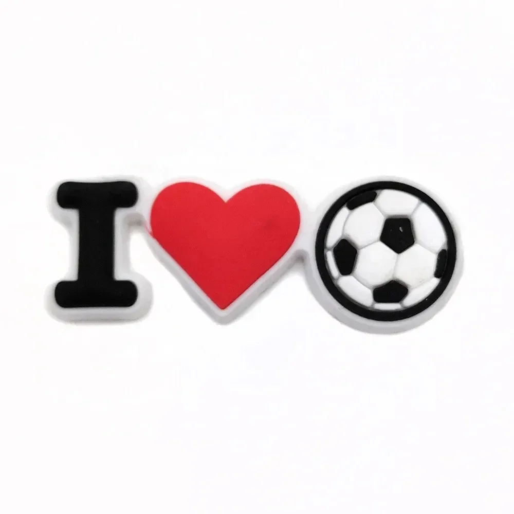 18PCS Set Boys Men Football Style Buckle Soccer Sports Theme Hole Shoes Charms Packs Decoration Slipper Sandals Shoe Accessories