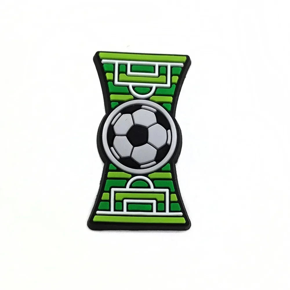 18PCS Set Boys Men Football Style Buckle Soccer Sports Theme Hole Shoes Charms Packs Decoration Slipper Sandals Shoe Accessories