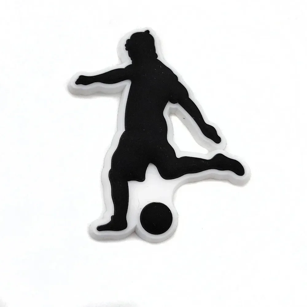 18PCS Set Boys Men Football Style Buckle Soccer Sports Theme Hole Shoes Charms Packs Decoration Slipper Sandals Shoe Accessories