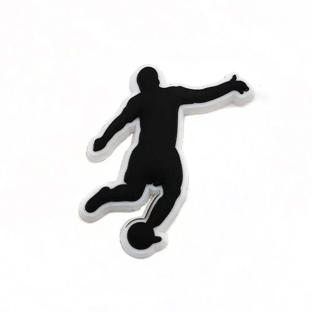 18PCS Set Boys Men Football Style Buckle Soccer Sports Theme Hole Shoes Charms Packs Decoration Slipper Sandals Shoe Accessories
