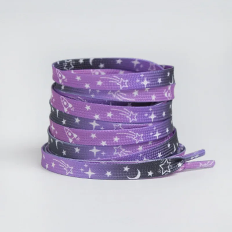Fashion Stars Moon Shoelaces Flats Sneakers Laces AF1/AJ Sports Shoelace 80/100/120/140/160CM 0.8CM Width Shoes Accessories