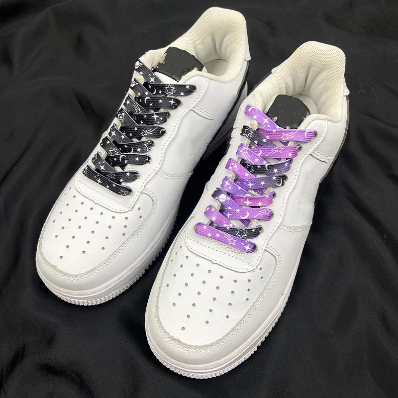 Fashion Stars Moon Shoelaces Flats Sneakers Laces AF1/AJ Sports Shoelace 80/100/120/140/160CM 0.8CM Width Shoes Accessories