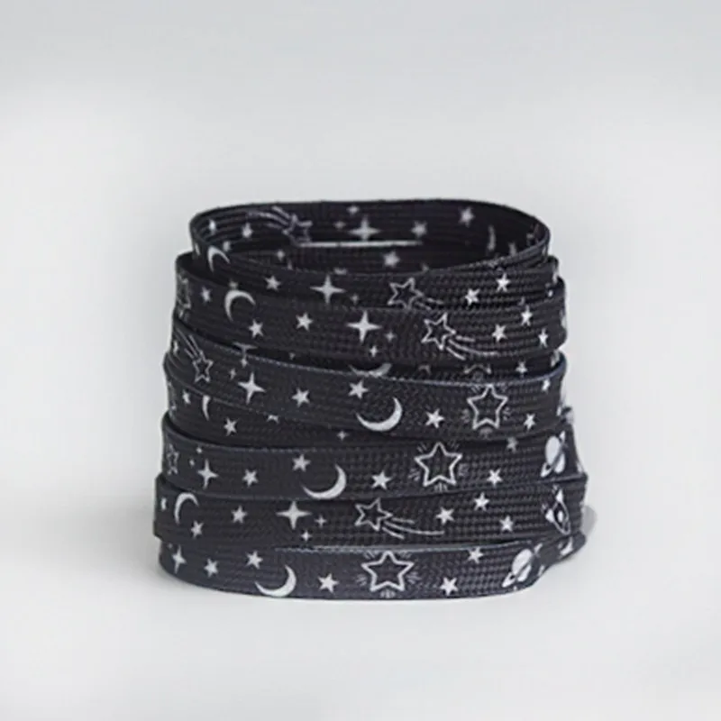 Fashion Stars Moon Shoelaces Flats Sneakers Laces AF1/AJ Sports Shoelace 80/100/120/140/160CM 0.8CM Width Shoes Accessories
