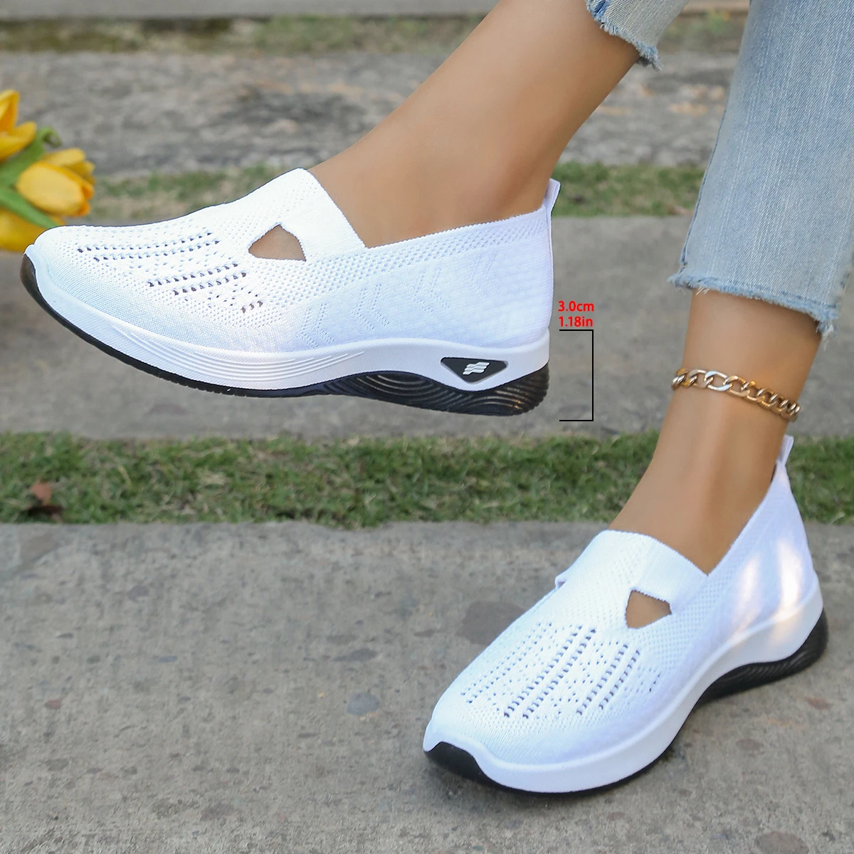 Women's shoes, women's sports shoes, summer flying woven mesh soft sole breathable sports shoes