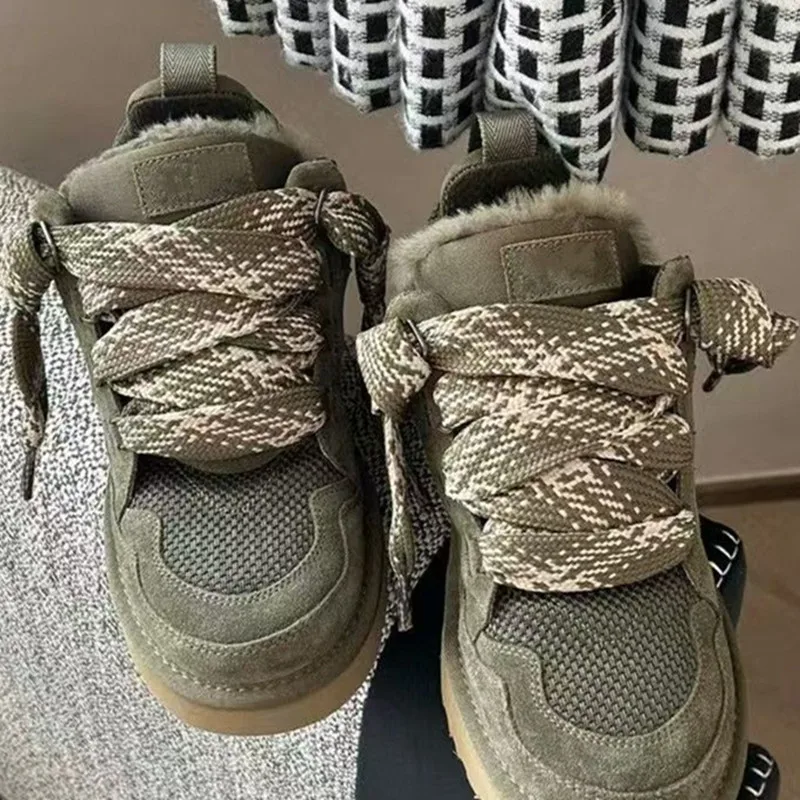 Winter Snow Boots Wider Shoelaces Check Pattern Binary Color Laces Men Women Trend Sport Casual Basketball DE Trainig Shoe Laces