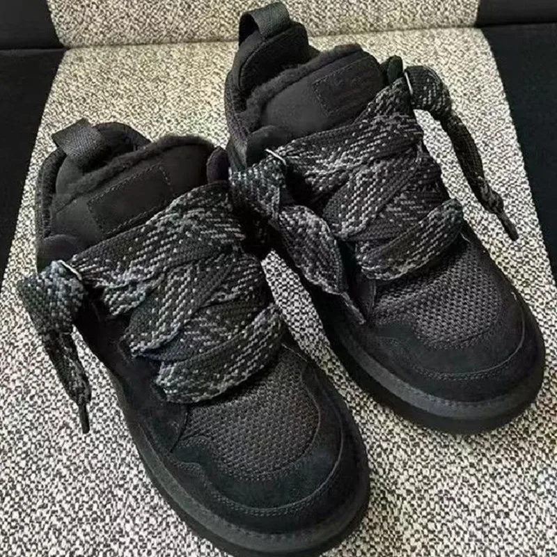 Winter Snow Boots Wider Shoelaces Check Pattern Binary Color Laces Men Women Trend Sport Casual Basketball DE Trainig Shoe Laces