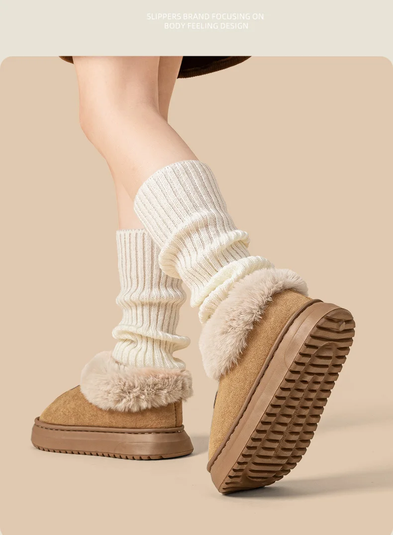 Fleece Lined Winter Slippers For Men Women With Ankle Cover Thick Sole Lightweight Eva Indoor Outdoor Warm Home Shoes Multiple C