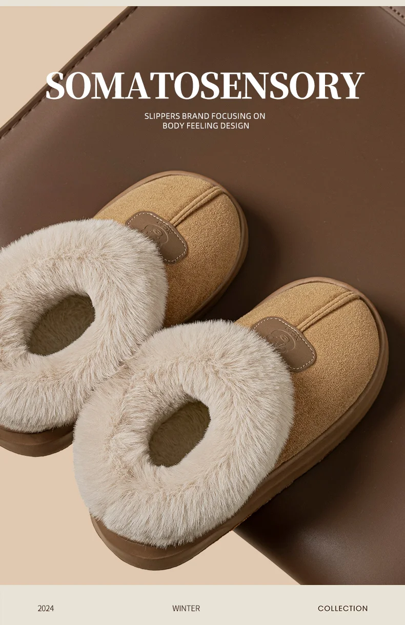 Fleece Lined Winter Slippers For Men Women With Ankle Cover Thick Sole Lightweight Eva Indoor Outdoor Warm Home Shoes Multiple C