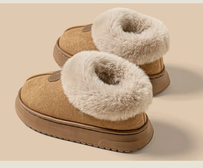 Fleece Lined Winter Slippers For Men Women With Ankle Cover Thick Sole Lightweight Eva Indoor Outdoor Warm Home Shoes Multiple C