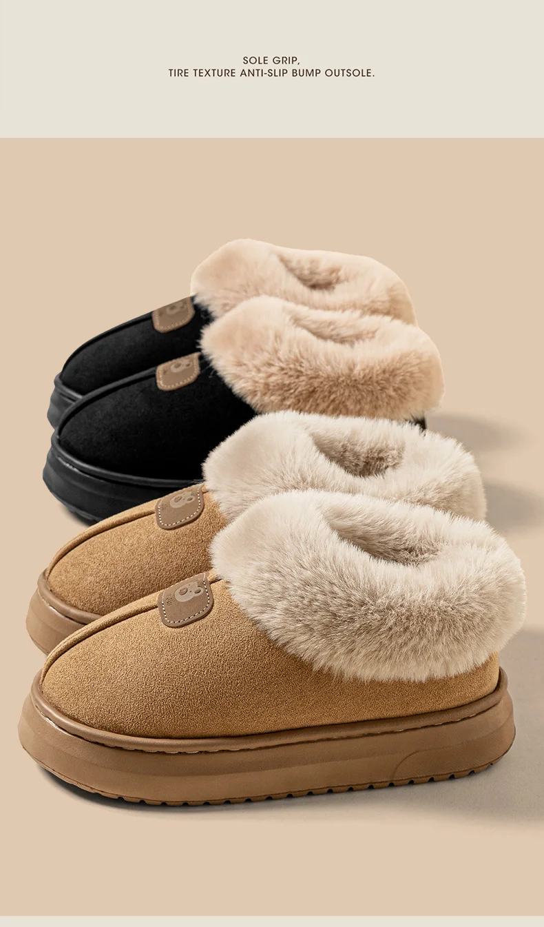 Fleece Lined Winter Slippers For Men Women With Ankle Cover Thick Sole Lightweight Eva Indoor Outdoor Warm Home Shoes Multiple C