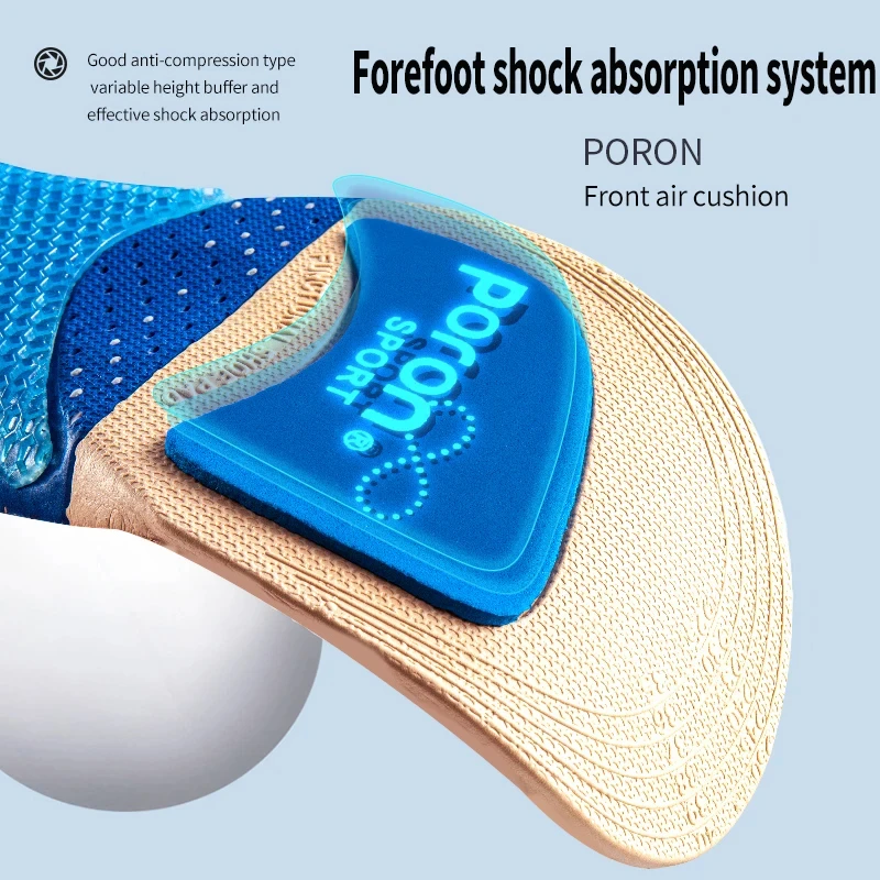 Silicone Orthopedic Insoles for Shoes High Elastic Sport Shockabsorbing Insole for Feet Arch Support Plantar Fasciitis Shoe Sole