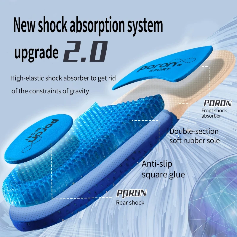 Silicone Orthopedic Insoles for Shoes High Elastic Sport Shockabsorbing Insole for Feet Arch Support Plantar Fasciitis Shoe Sole