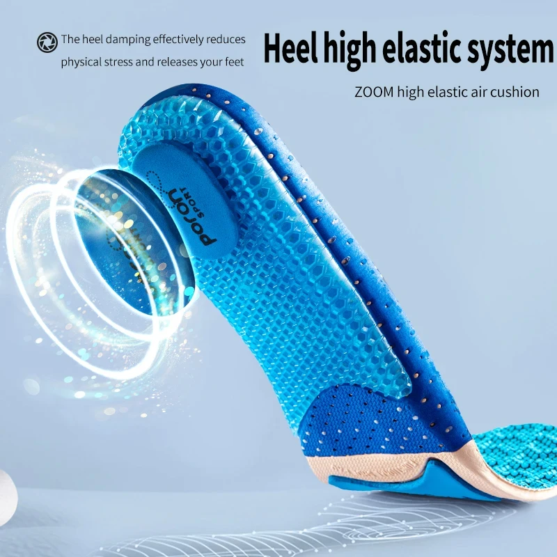 Silicone Orthopedic Insoles for Shoes High Elastic Sport Shockabsorbing Insole for Feet Arch Support Plantar Fasciitis Shoe Sole