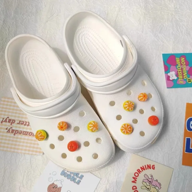 Simulated Orange Flap Series Funny Clogs Buckle Interesting Shoe Accessories Ins Popular Footwear Decoration DIY Designer Charms