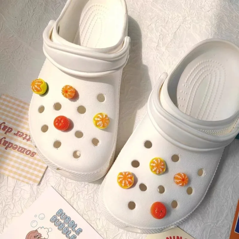 Simulated Orange Flap Series Funny Clogs Buckle Interesting Shoe Accessories Ins Popular Footwear Decoration DIY Designer Charms
