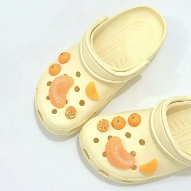 Simulated Orange Flap Series Funny Clogs Buckle Interesting Shoe Accessories Ins Popular Footwear Decoration DIY Designer Charms