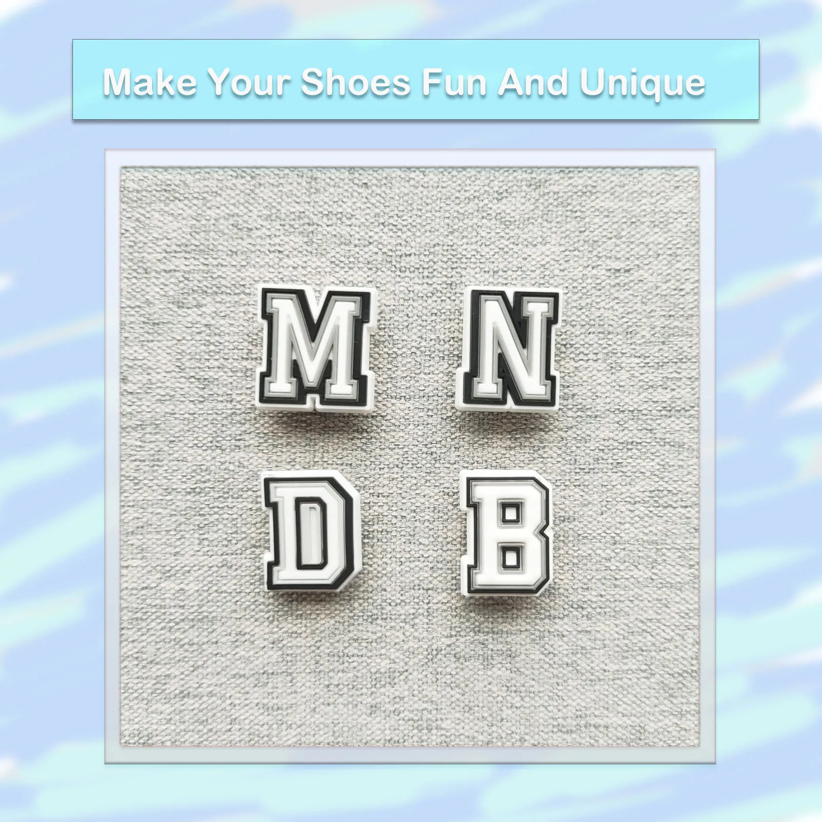 40/80Pcs Alphabet Series Shoe Charms For DIY Premium Quality Charms Shoe Decoration Accessories Bubble Slides Sandals Shoe Pins