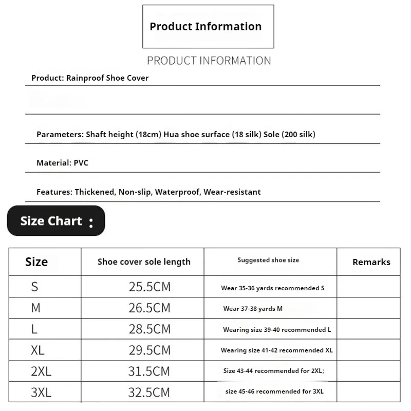 1Pair Silicone Shoes Protectors Rain Boots for Indoor Outdoor Waterproof Shoe Cover Men Women Rainy Reusable Outdoor Shoe Cover