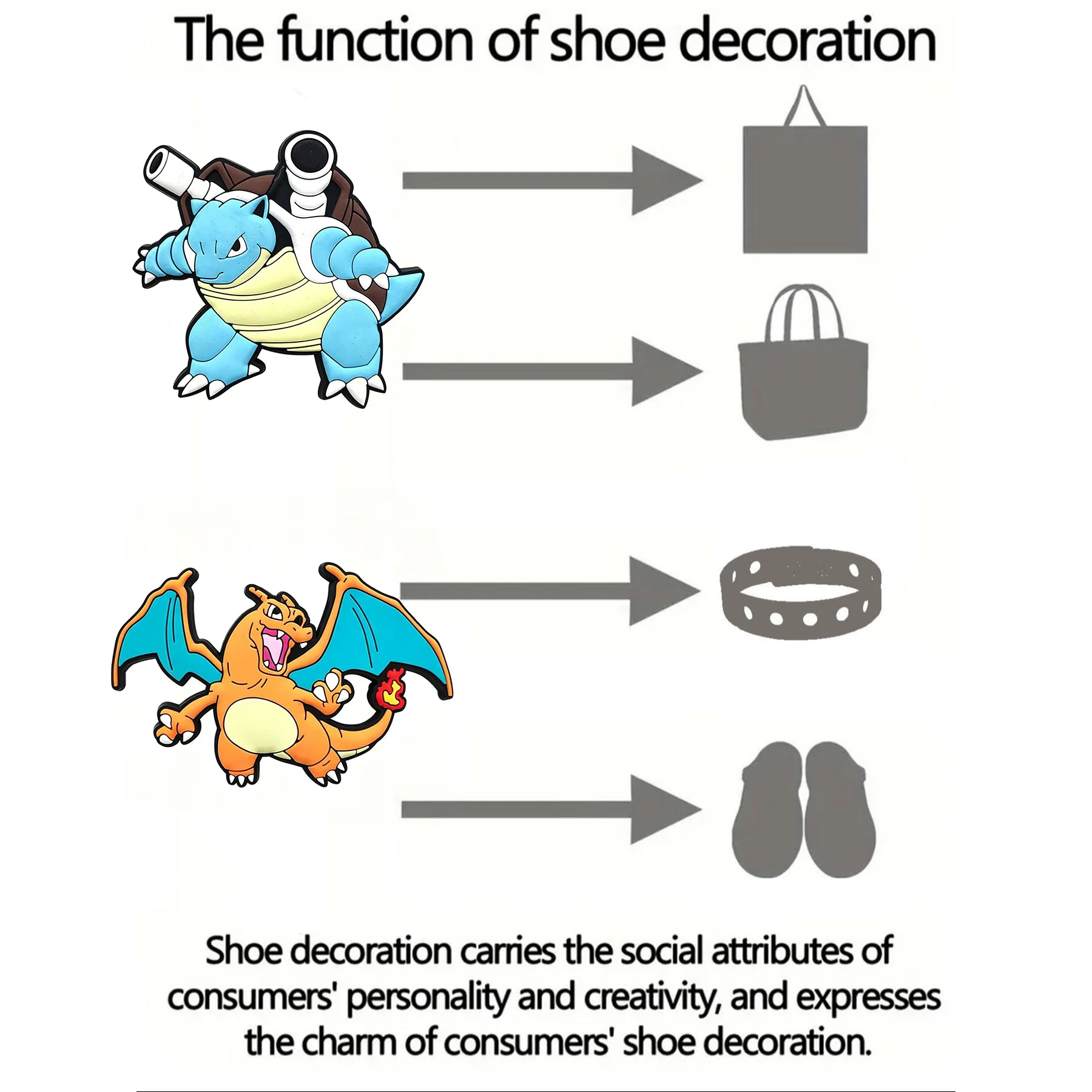 2/13Pcs Large Pokémon Squirtle Pikachu Shoe Charms For Slides Sandals,PVC Shoe Decorations Accessories For Birthday Gift