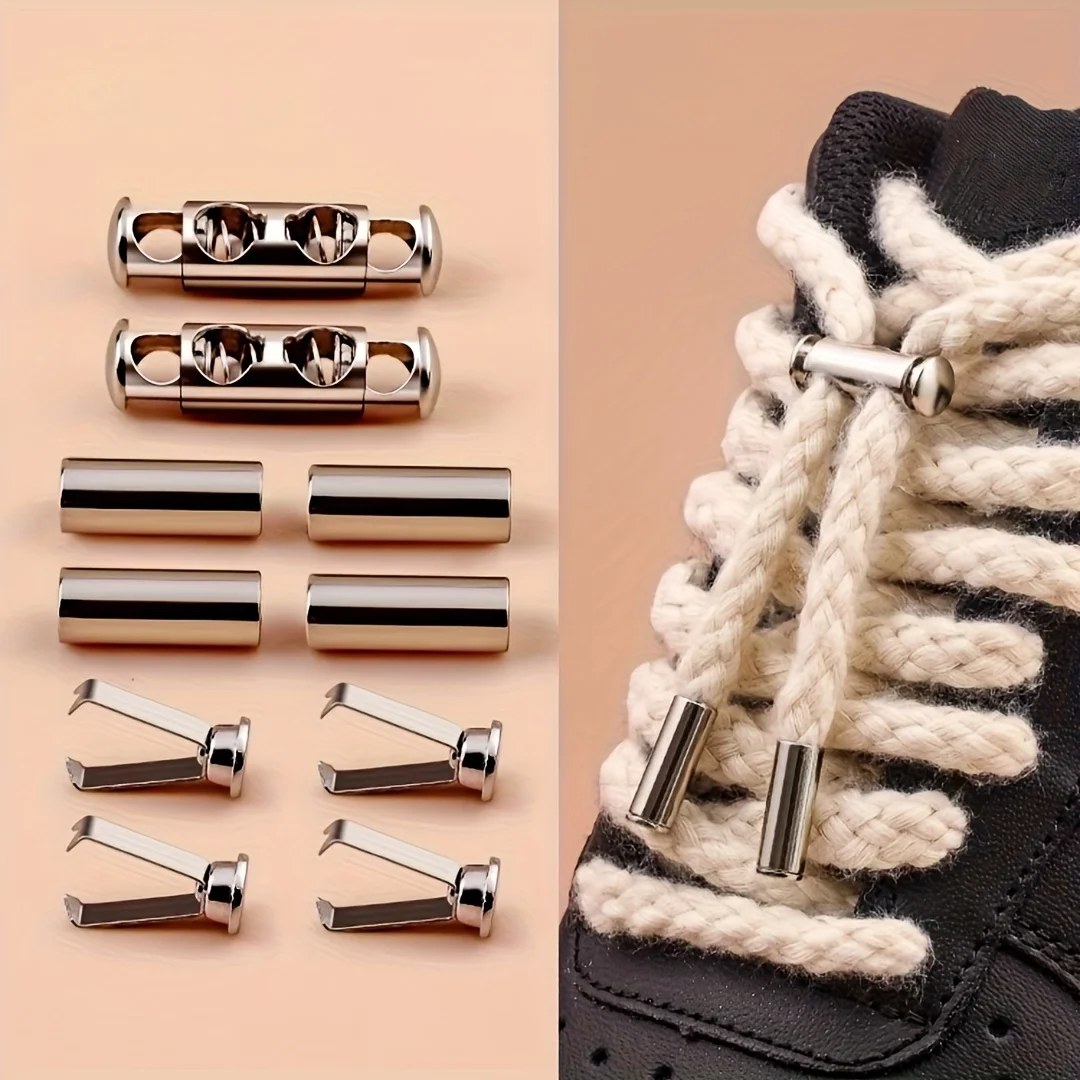 10Pcs/2set Spring Buckle No Lace Rope Lock - No Installation, for Shoelaces, Hoodies, Jackets, Pants and Cable Finishing