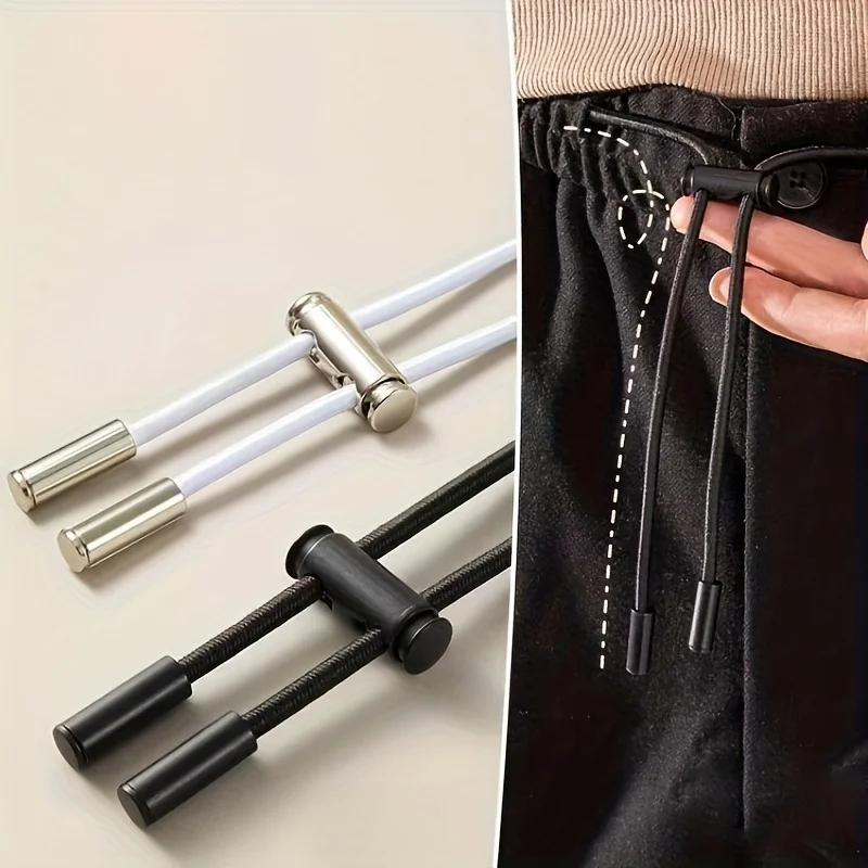 10Pcs/2set Spring Buckle No Lace Rope Lock - No Installation, for Shoelaces, Hoodies, Jackets, Pants and Cable Finishing
