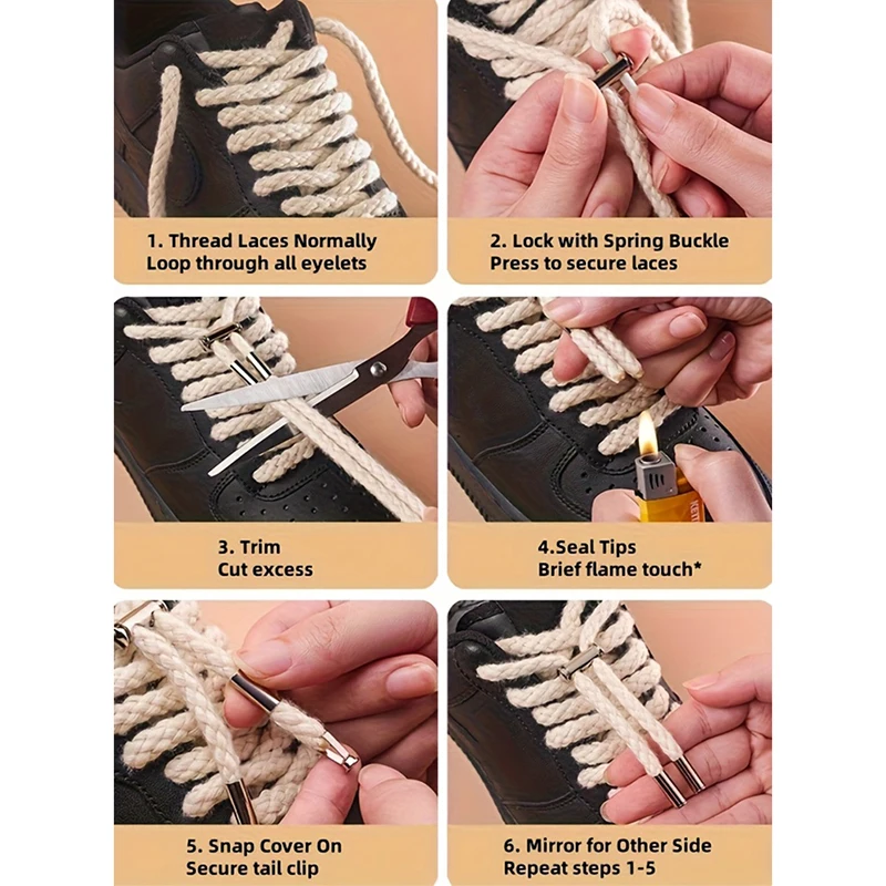 10Pcs/2set Spring Buckle No Lace Rope Lock - No Installation, for Shoelaces, Hoodies, Jackets, Pants and Cable Finishing