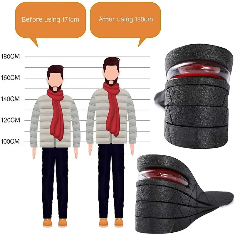 Height Increase Insoles Air Cushion Elevator Shoe Insole Lifts Kits Inserts for Men Women Taller Insoles 3-9cm Variable Height