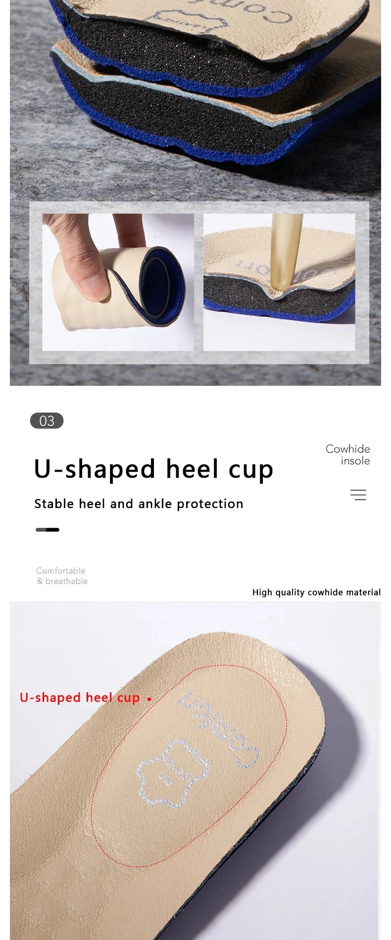 Leather Breathable Insoles Arch Support Orthopedic Insole Shock Absorbing Sole Men Sneakers Leather Shoes Insoles 2pcs/4pcs