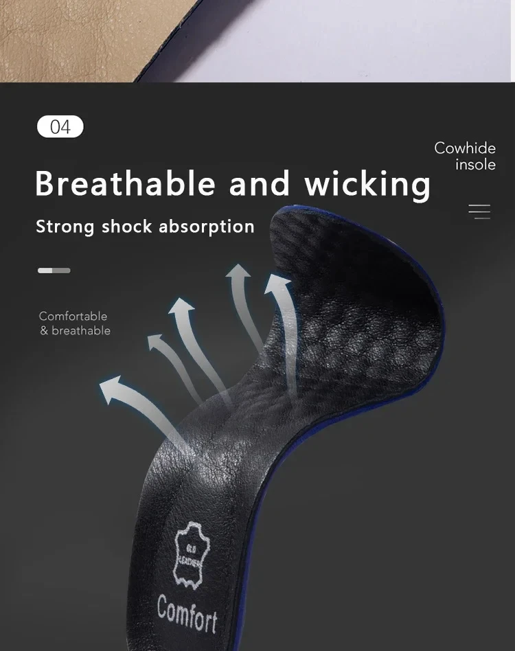 Leather Breathable Insoles Arch Support Orthopedic Insole Shock Absorbing Sole Men Sneakers Leather Shoes Insoles 2pcs/4pcs