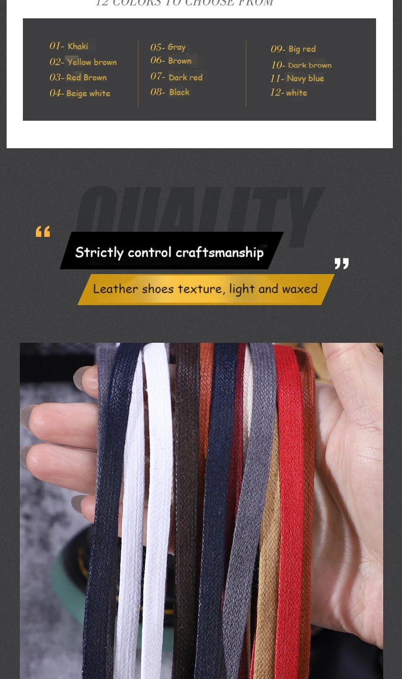 1 Pair 0.8 CM Waxed Cotton Width Flat Waterproof Shoe Laces Unisex Shoelaces Boots Casual Sneakers Shoelace Leather Shoe Lace