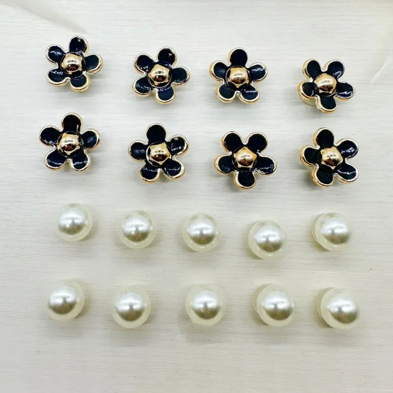 3D Cute Daisy Pearl Shoe Charms Set for Slide Sandals Garden Shoes DIY Clogs Decoration Shoe Buckle Pins Shoe Decoration Gifts
