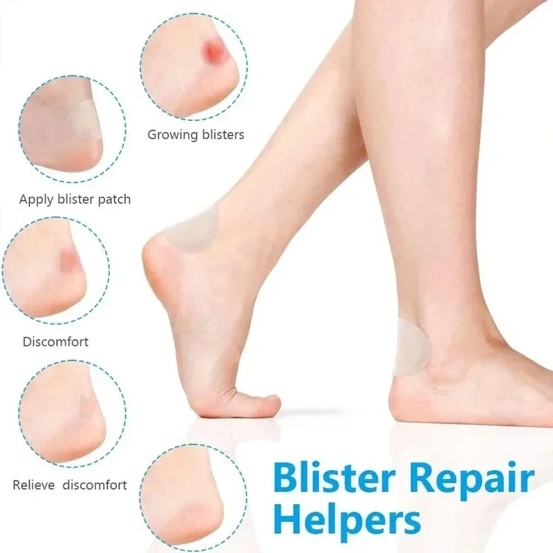 100pcs Gel Grip Heel Protector Adhesive Foot Patches Blister Pads Heel Liner Shoes Stickers Plaster Foot Care Cushion