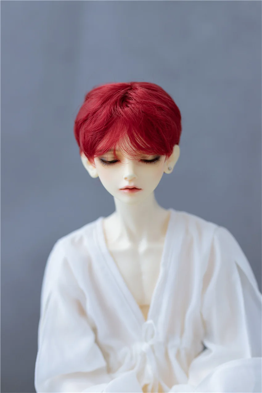 BJD/SD Doll Wig Toys 1/3 1/4 1/6 1/8 Handsome White Black Red Boys Short Soft Milk Silk Hair Multi-colored Gift Doll Accessories