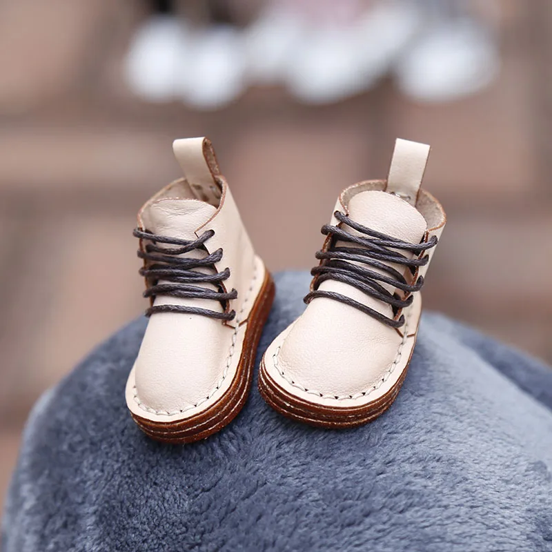 30cm BJD shoes doll clothes fashion lace-up boots cowhide high-top leather shoes for yosd, SD, DD, 1/6 BJD doll shoes toy shoes
