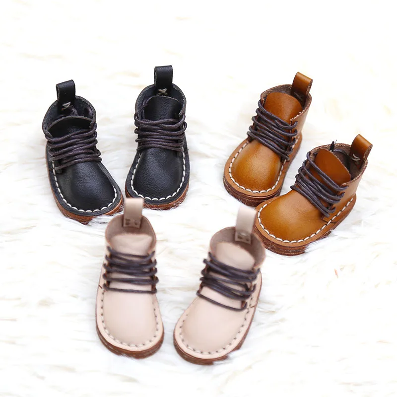 30cm BJD shoes doll clothes fashion lace-up boots cowhide high-top leather shoes for yosd, SD, DD, 1/6 BJD doll shoes toy shoes