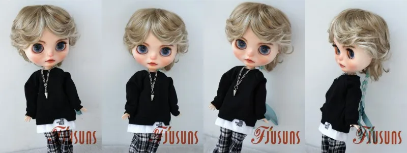 Reborn Doll Wigs JD075 9-10inch 10-11inch 23-25CM 25-28cm 39CM Boyish Cupid Curls Synthetic Mohair Blythes BJD Doll Wigs