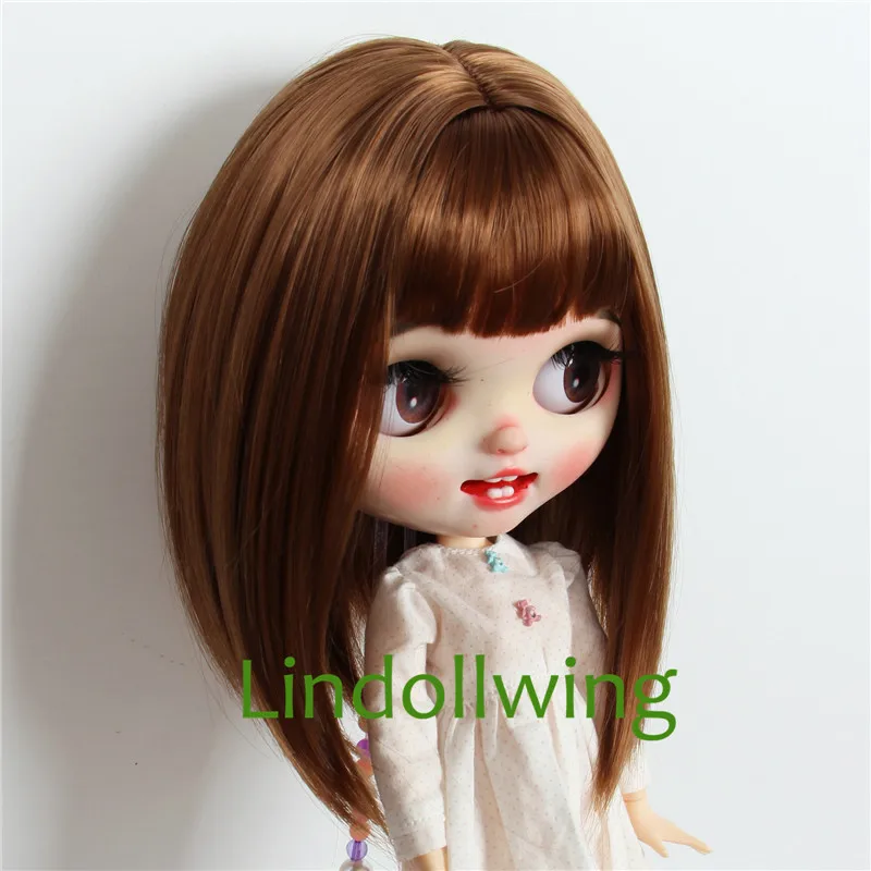 9-10 inch Blyth Wig Short Straight Brown Hair