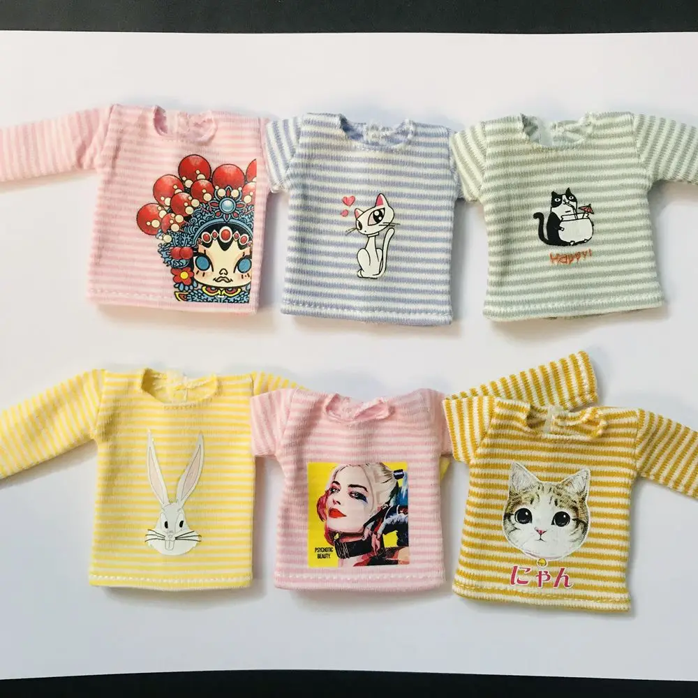 NEW Cute Blyth Dolls’ Clothes Long Sleeve Stripe T-shirt for Blyth 1/6 Dolls Accessories