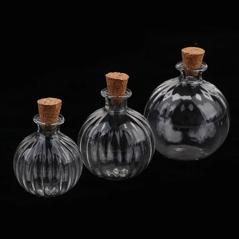 1/2/3/10PCS 1:12 Dollhouse Miniature Mini Glass Bottle Cork Cover Tiny Jar Vials Model Doll House Decoration Accessories