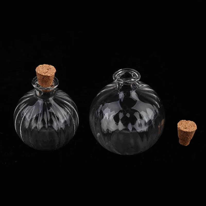 1/2/3/10PCS 1:12 Dollhouse Miniature Mini Glass Bottle Cork Cover Tiny Jar Vials Model Doll House Decoration Accessories