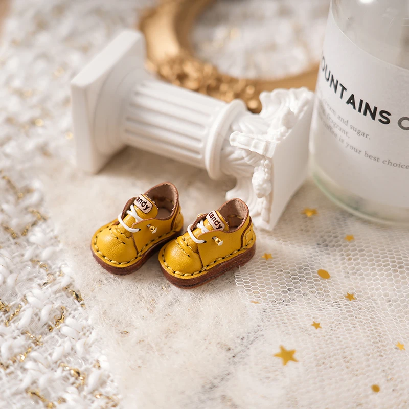 Blythe Small Doll Shoes Accessories OB22 Shoes Small Cloth UFDOLL Mini Body OB24 Handmade Cowhide Shoes