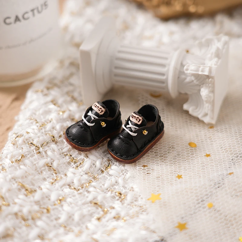 Blythe Small Doll Shoes Accessories OB22 Shoes Small Cloth UFDOLL Mini Body OB24 Handmade Cowhide Shoes