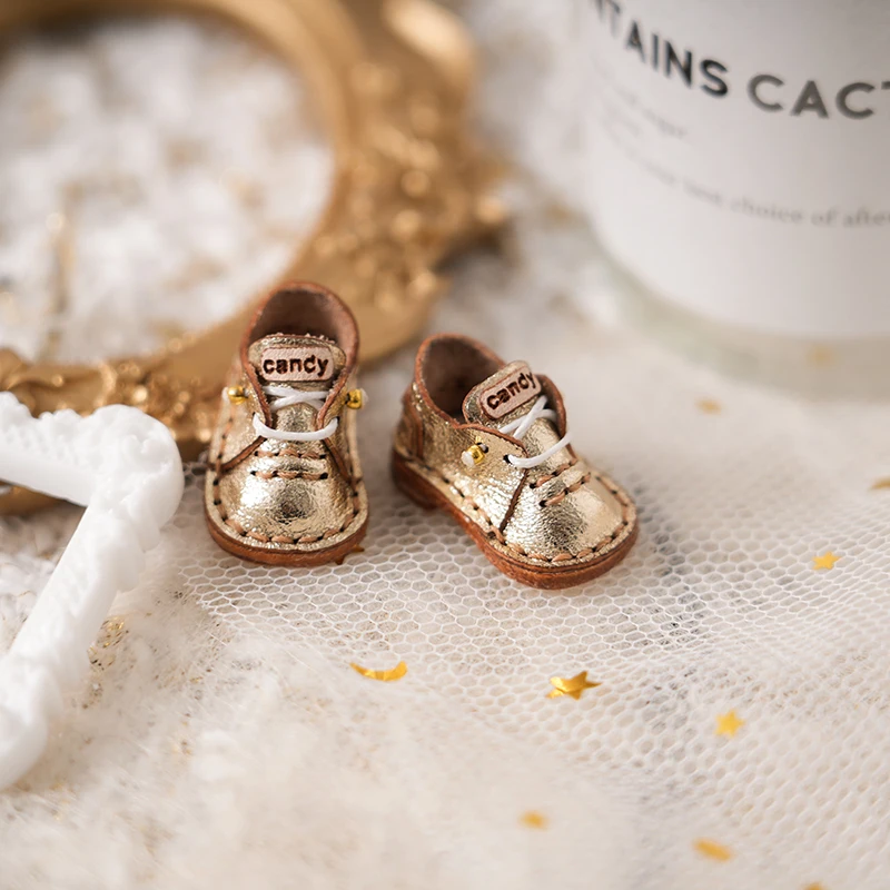 Blythe Small Doll Shoes Accessories OB22 Shoes Small Cloth UFDOLL Mini Body OB24 Handmade Cowhide Shoes