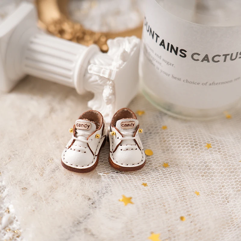 Blythe Small Doll Shoes Accessories OB22 Shoes Small Cloth UFDOLL Mini Body OB24 Handmade Cowhide Shoes