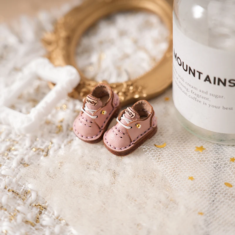 Blythe Small Doll Shoes Accessories OB22 Shoes Small Cloth UFDOLL Mini Body OB24 Handmade Cowhide Shoes