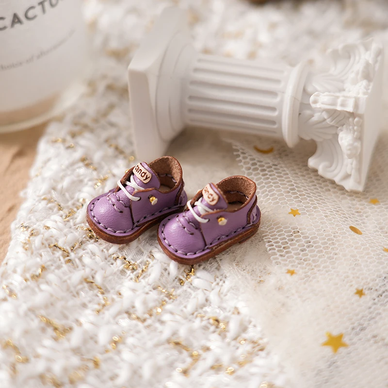 Blythe Small Doll Shoes Accessories OB22 Shoes Small Cloth UFDOLL Mini Body OB24 Handmade Cowhide Shoes