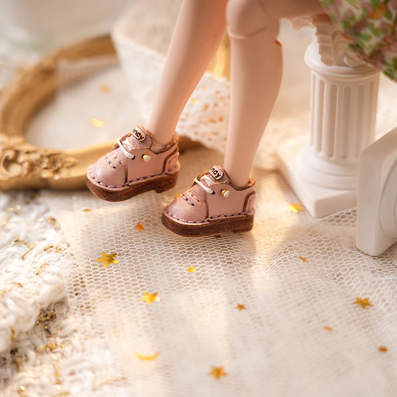 Blythe Small Doll Shoes Accessories OB22 Shoes Small Cloth UFDOLL Mini Body OB24 Handmade Cowhide Shoes