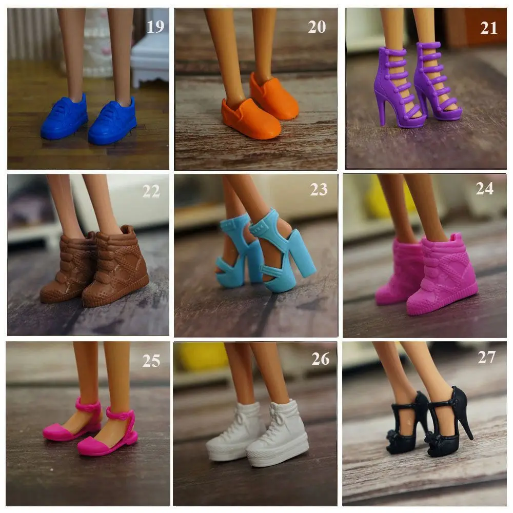 Plastic For 1/6 Dolls Boot High Heels Shoes Doll Shoes Foot Length 2.2cm Colorful Female Fashion Accessories