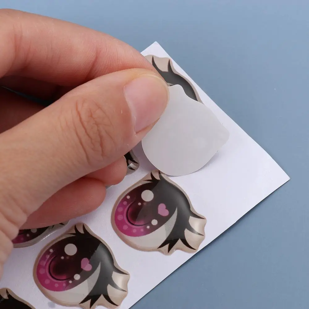 10Pairs Long Eyelashes Cute Love Cartoon Eyes Stickers Anime Figurine Doll Face Organ Paster Clay Decals DIY Doll Accessories